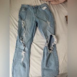 Blue Ripped Skinny Jeans